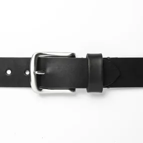 Flintholm, 40mm leather belt, Black