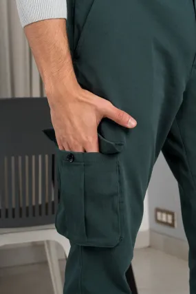 Forest Green Stretch Cargo Pants