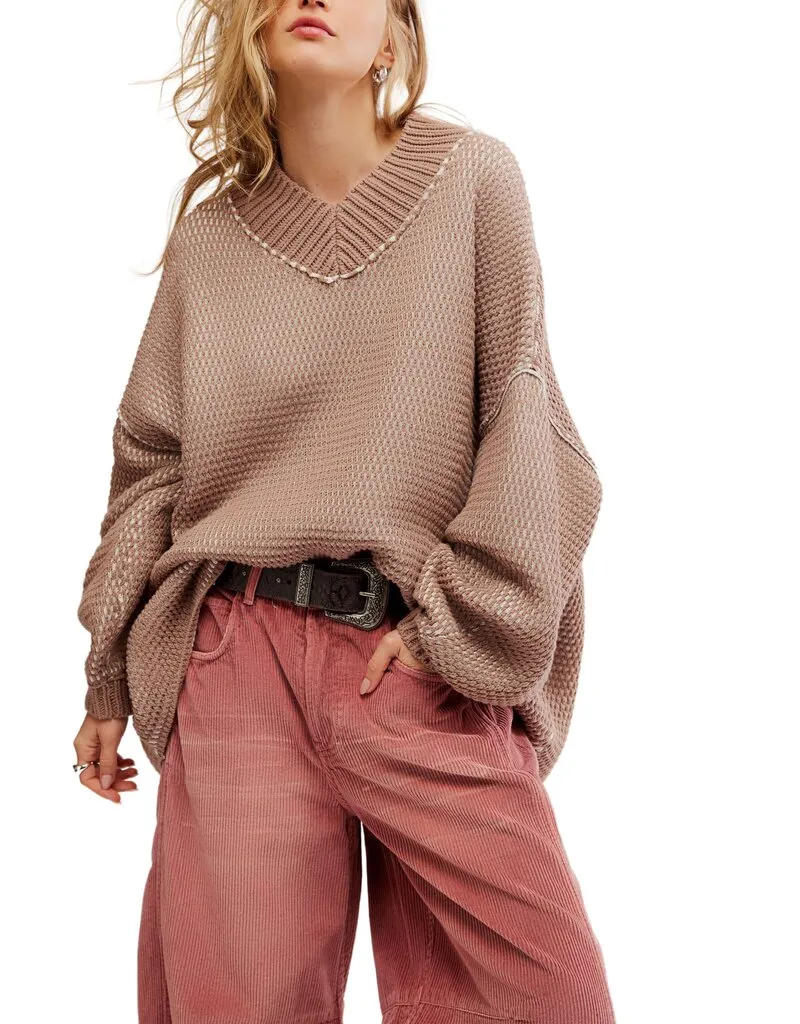 Free People Maisie Sweater - Stucco Combo