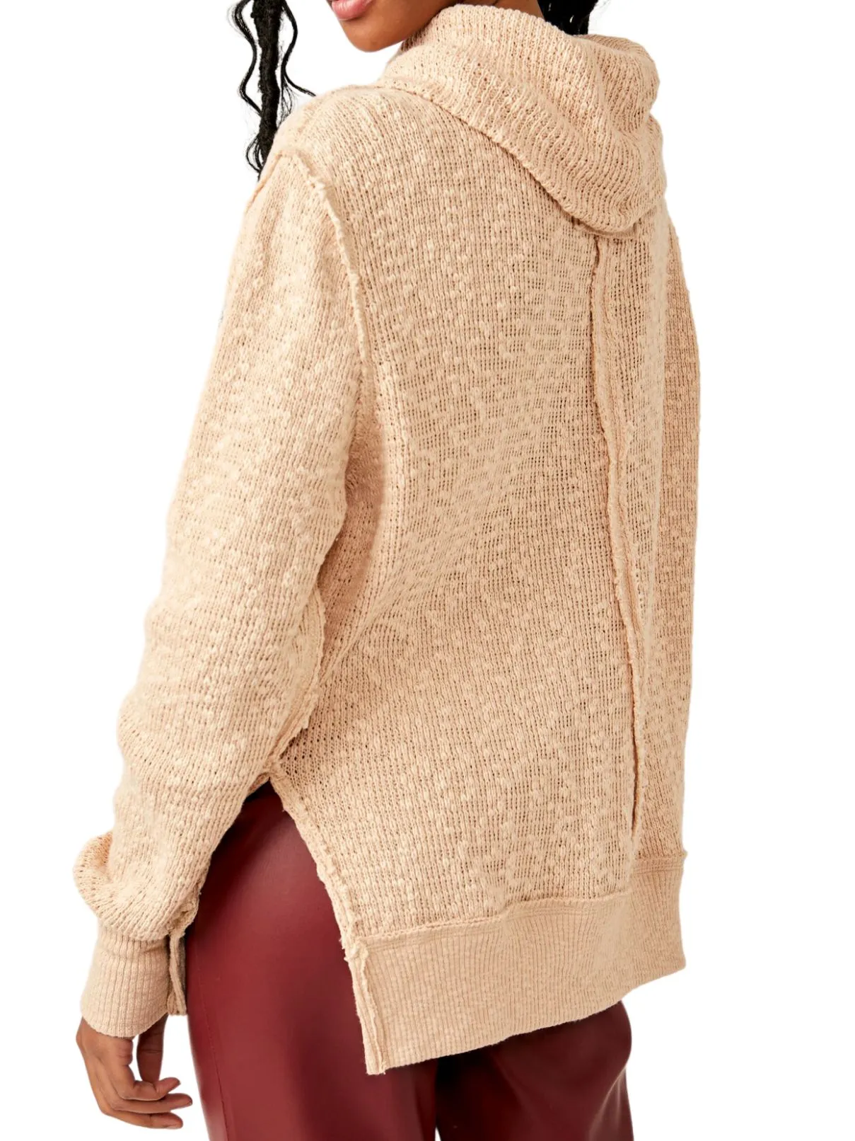 Free People Tommy Turlte Neck Sweater in Toasted Almond