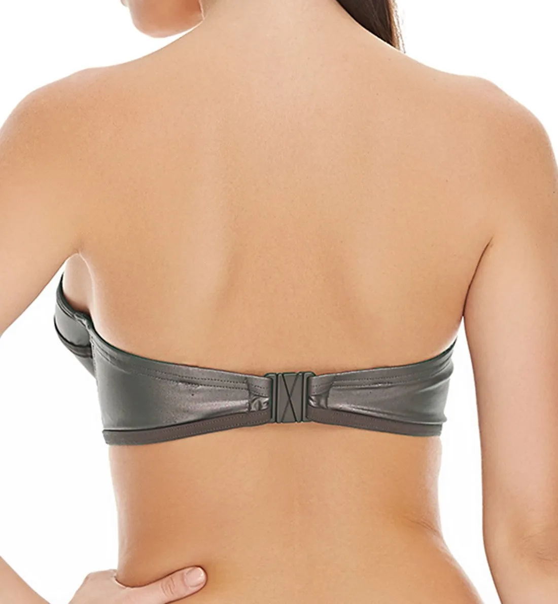 Freya Mercury Lightly Padded Underwire Bandeau Bikini Top (4443) - Gunmetal