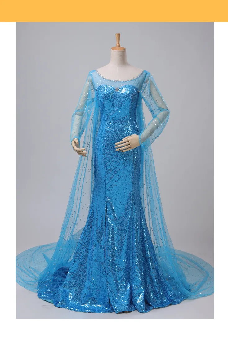 Frozen Elsa Sequin Fabric Cosplay Costume