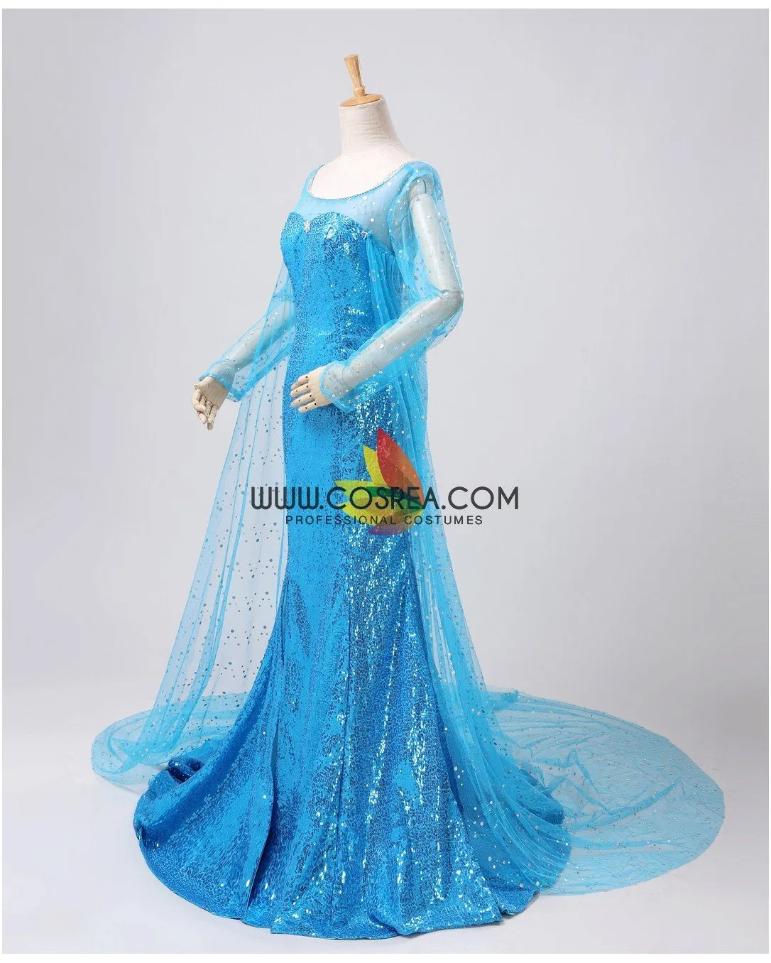 Frozen Elsa Sequin Fabric Cosplay Costume