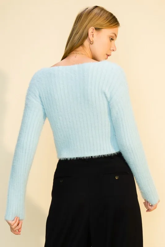 FUZZY CROP SWEATER