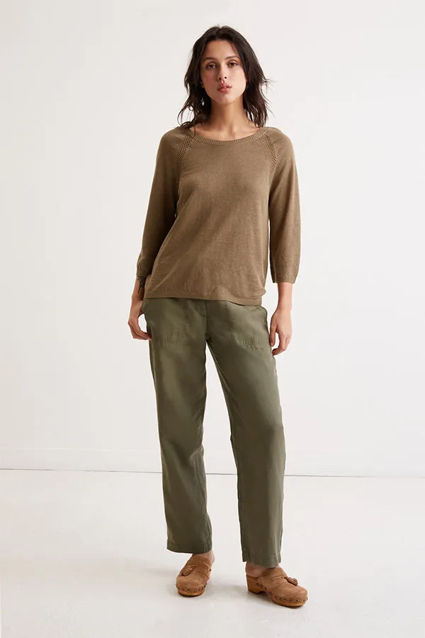 Gerard Darel LANNA LINEN ROUND NECK SWEATER