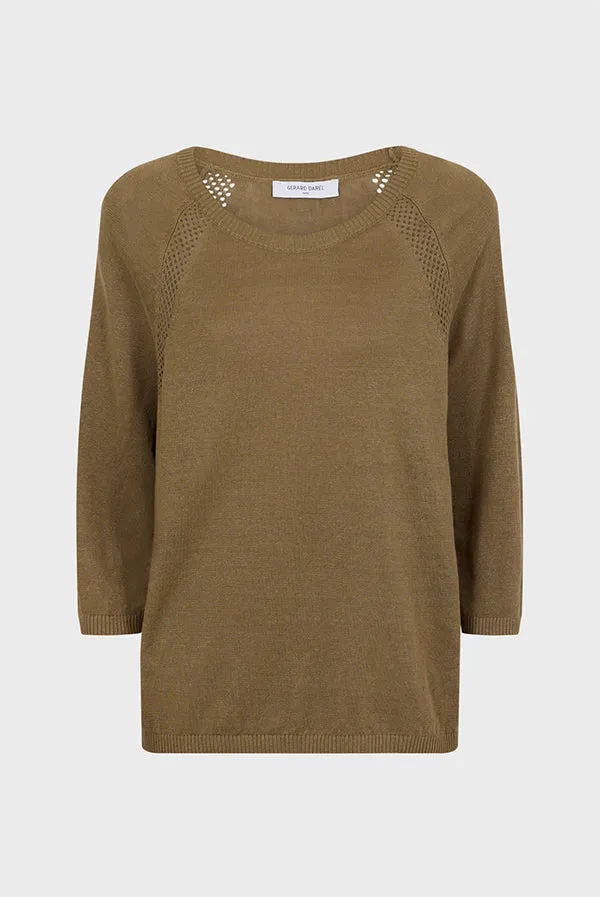 Gerard Darel LANNA LINEN ROUND NECK SWEATER