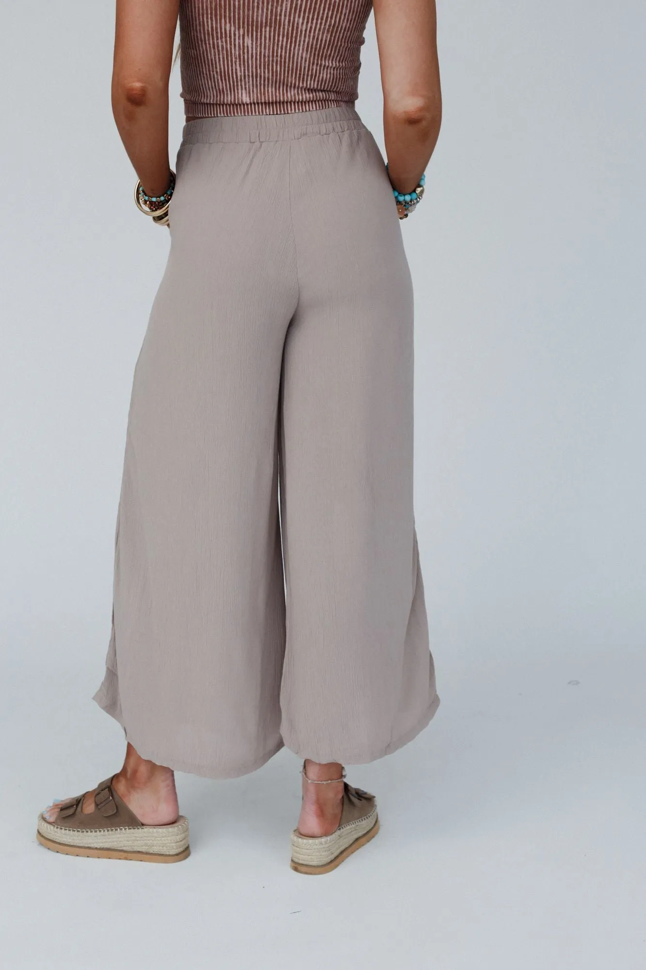 Go With The Flow Wide Leg Pant - Ash Mocha