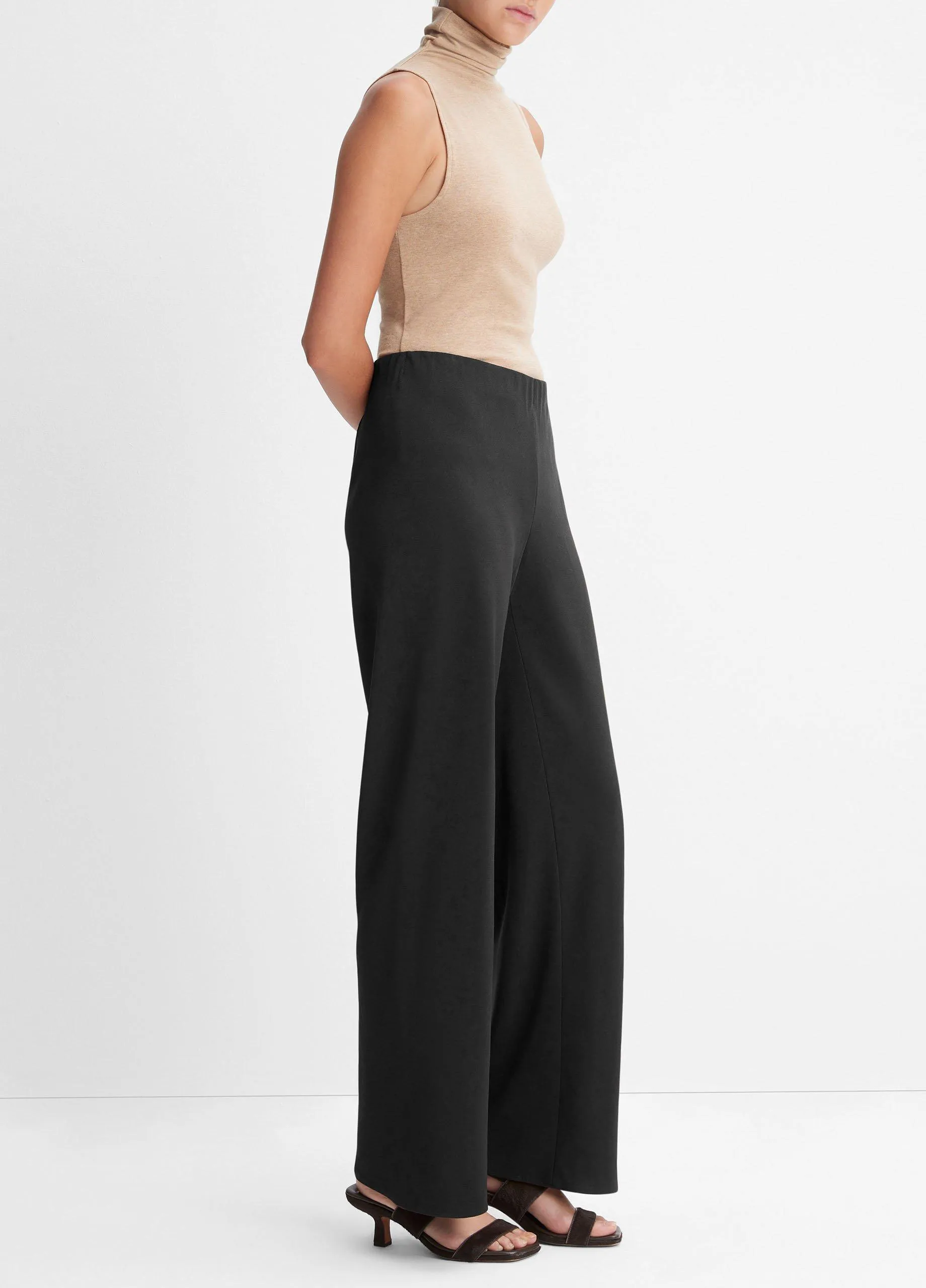 High-Waist Crepe Bias Pant