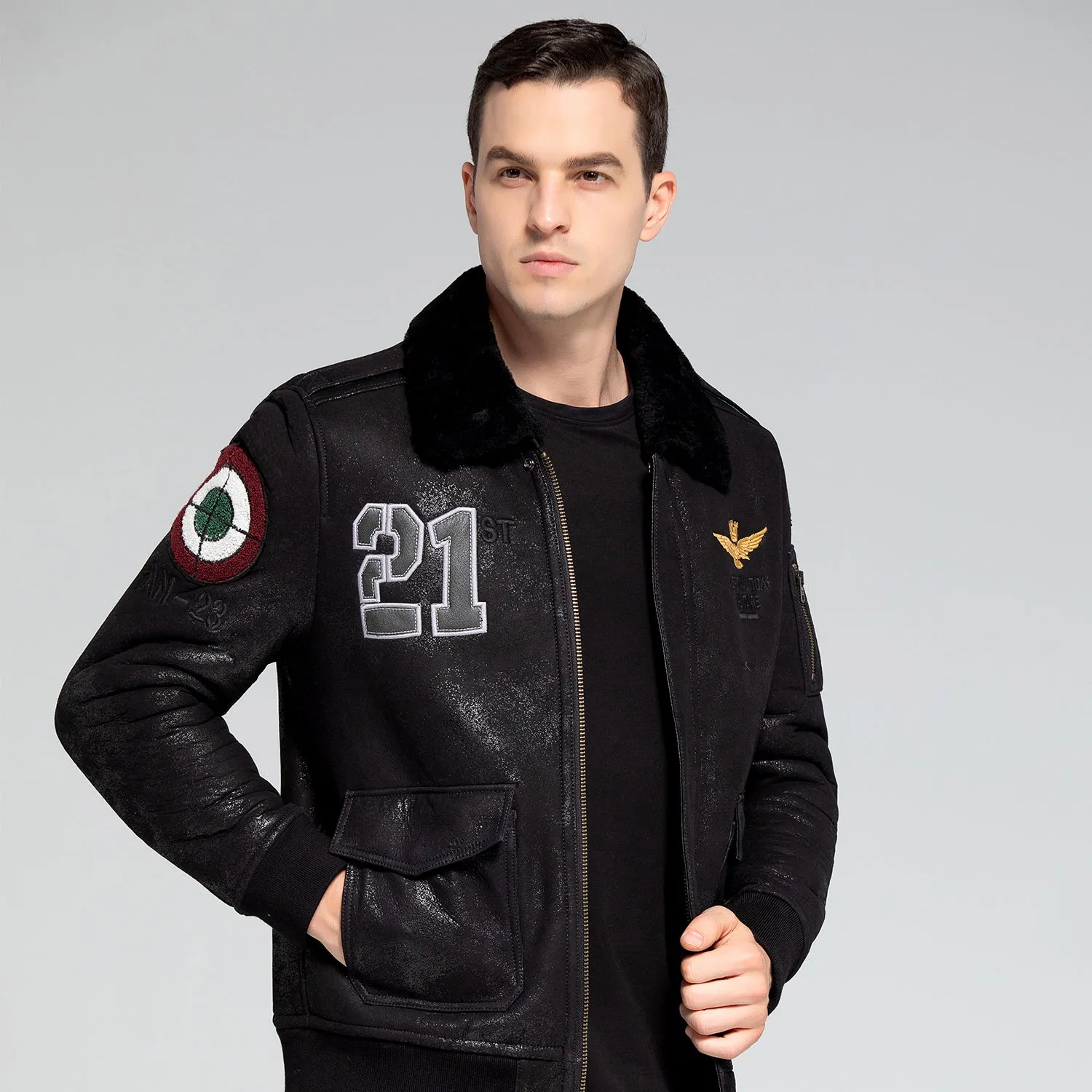 Italian bomber jacket—921 tiger embroidery pattern