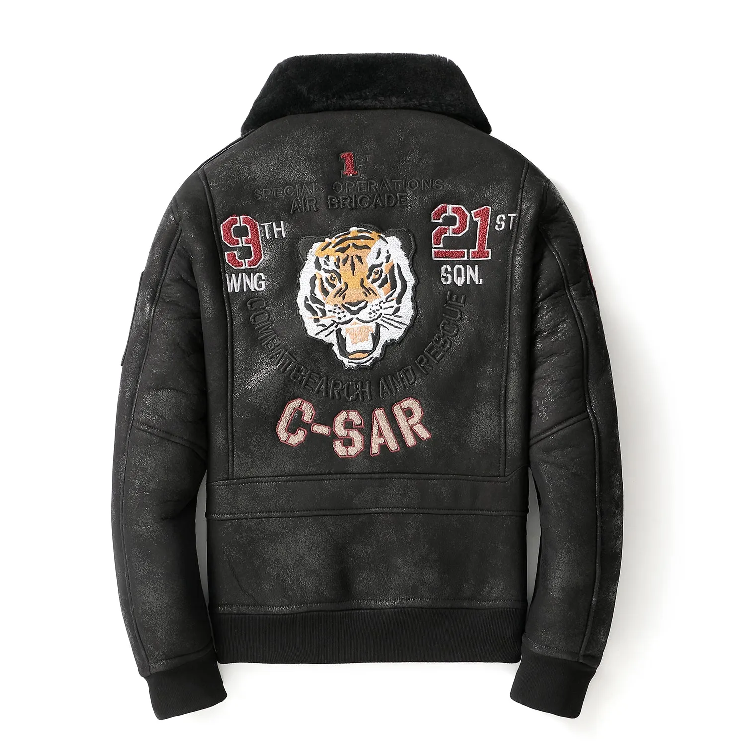 Italian bomber jacket—921 tiger embroidery pattern