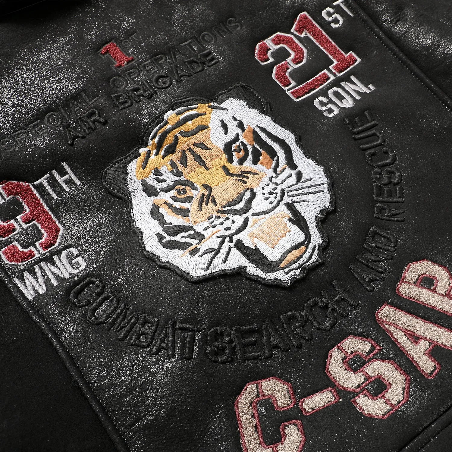 Italian bomber jacket—921 tiger embroidery pattern