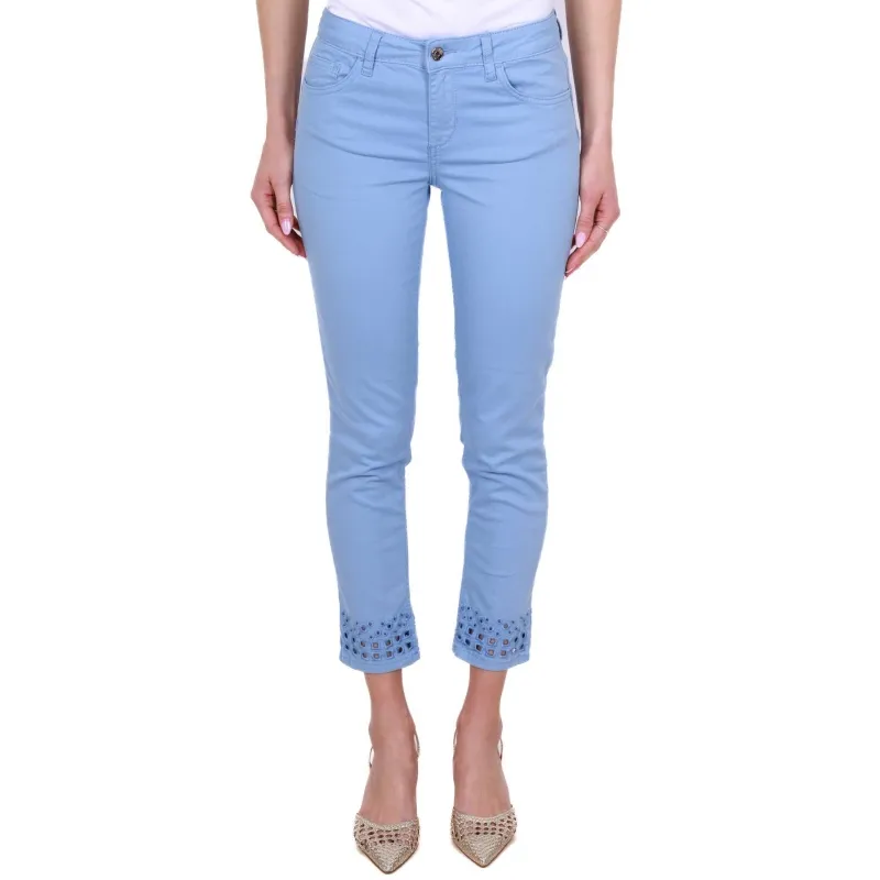 JEANS SKINNY IN COTONE STRETCH, AZZURRO