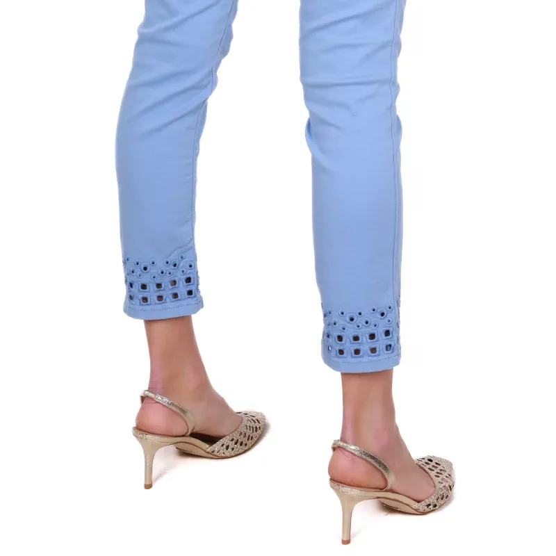 JEANS SKINNY IN COTONE STRETCH, AZZURRO