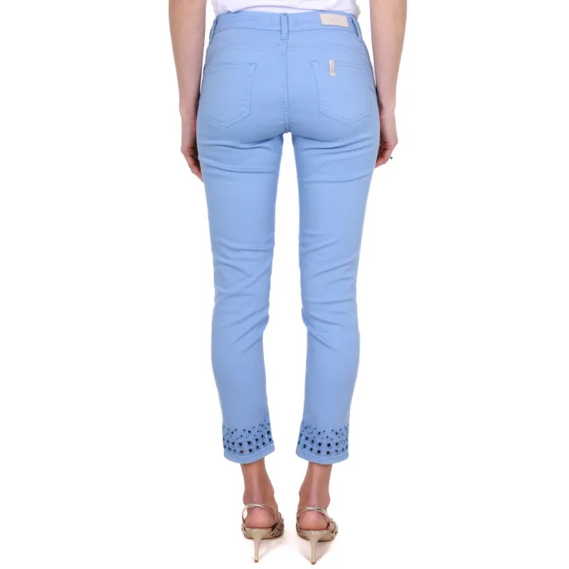 JEANS SKINNY IN COTONE STRETCH, AZZURRO