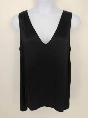 JOHNNY WAS CALME Black Satin V-Neck Tank Size LARGE  (L) Top