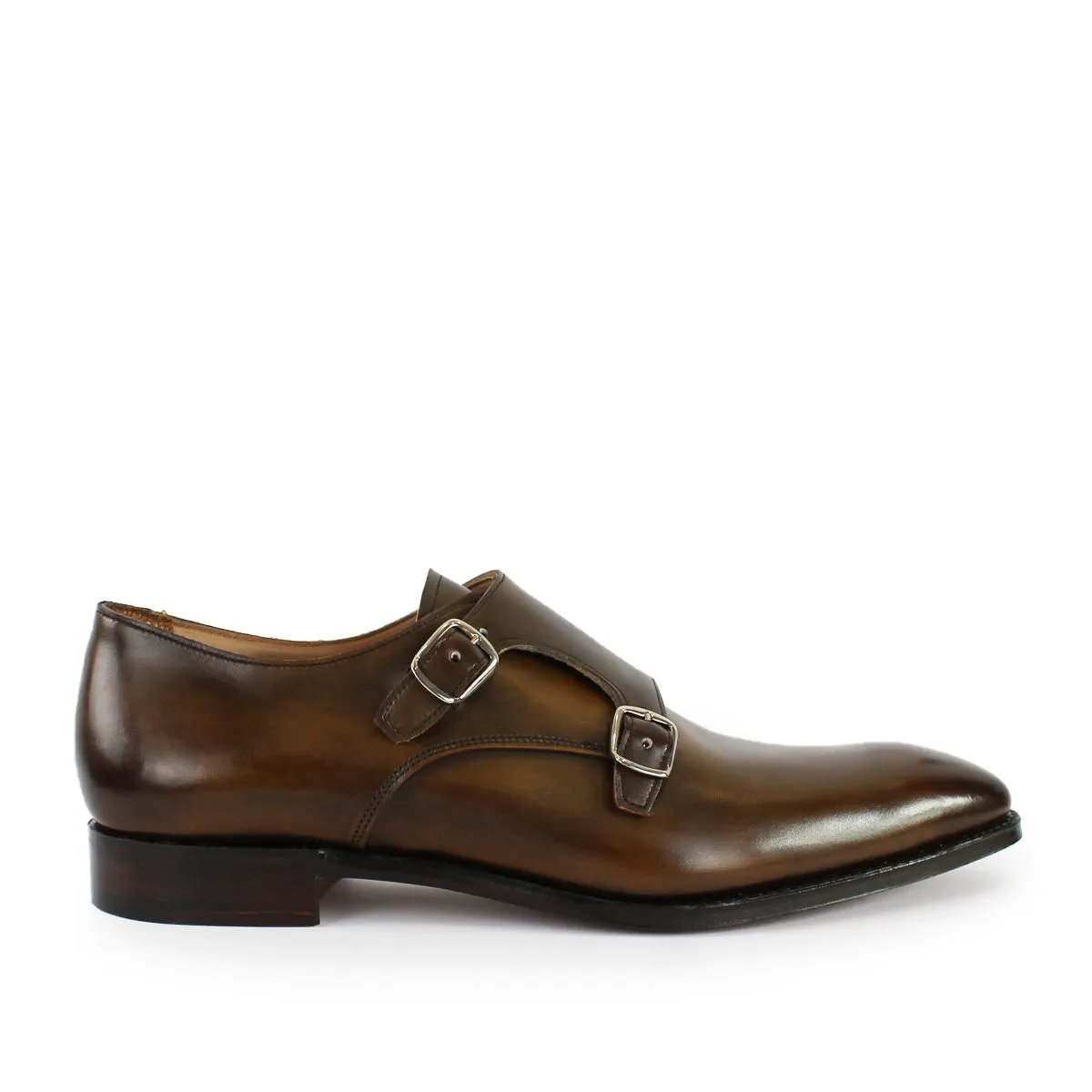 Joseph Cheaney - Tiverton Monk Strap Shoes in Bronzed Espresso