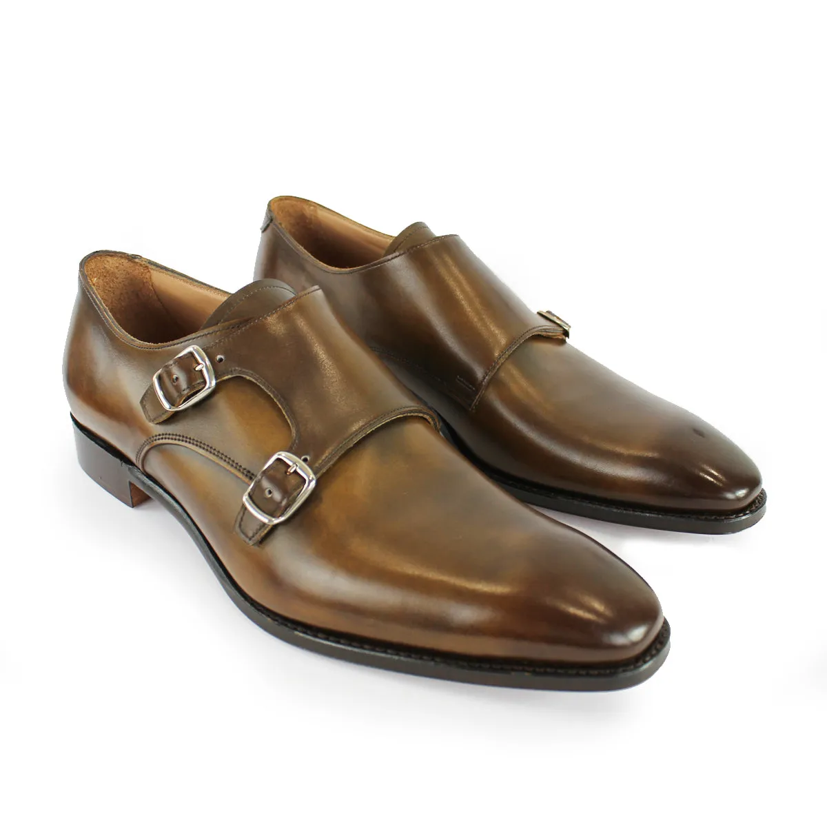 Joseph Cheaney - Tiverton Monk Strap Shoes in Bronzed Espresso