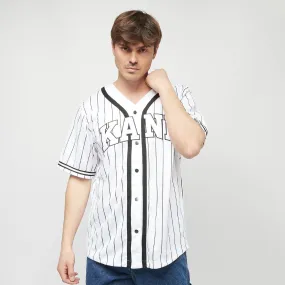 Karl Kani Serif Pinstripe Baseball Shirt