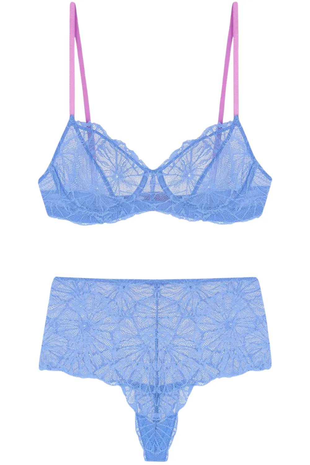 Lena Graphic Lace Underwire Bra & High Waist Knicker