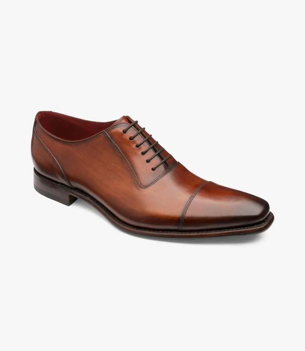 LOAKE LARCH toe-cap Oxford Shoe - Brush Painted Chestnut Calf