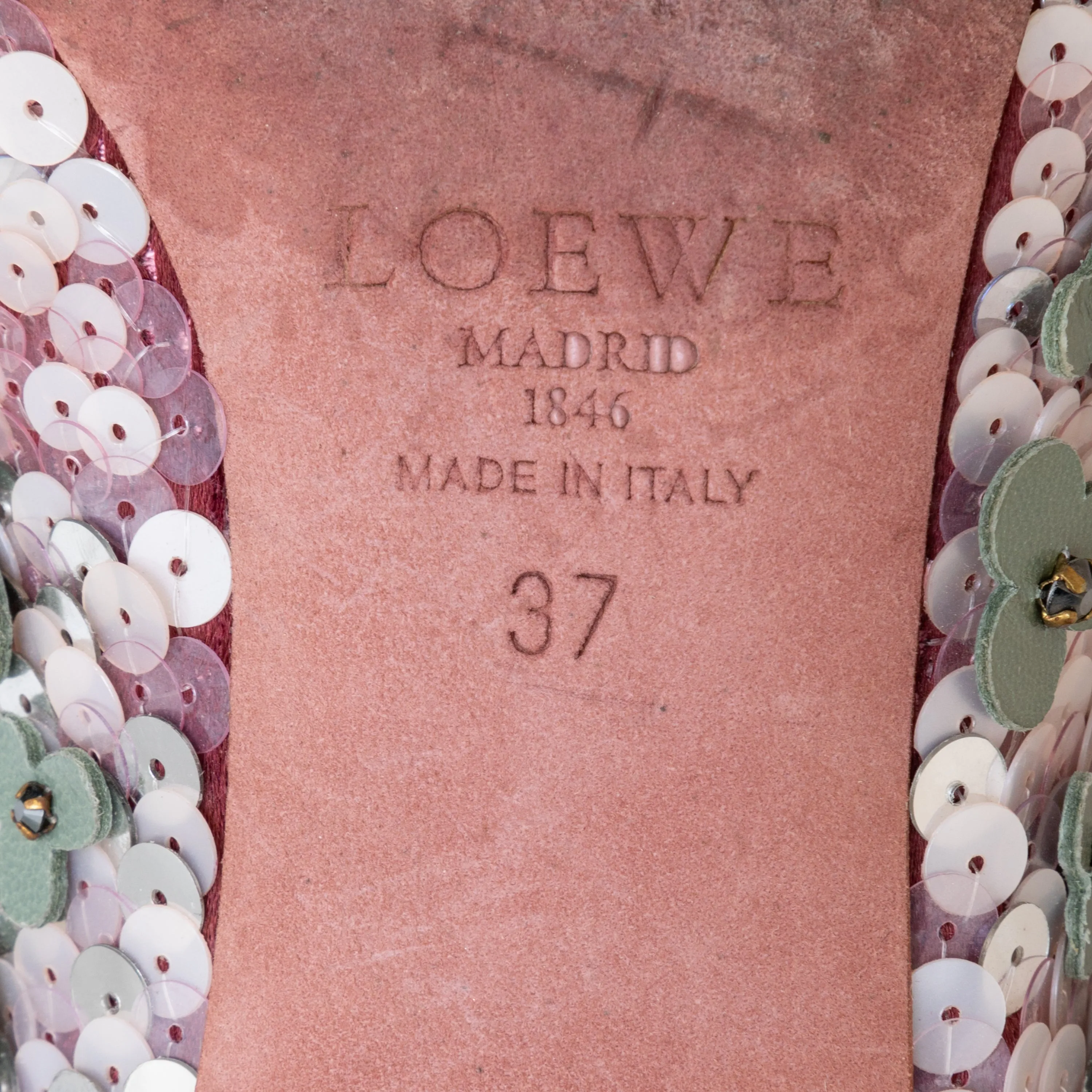 Loewe Flower Bead Embellished Pumps - '20s