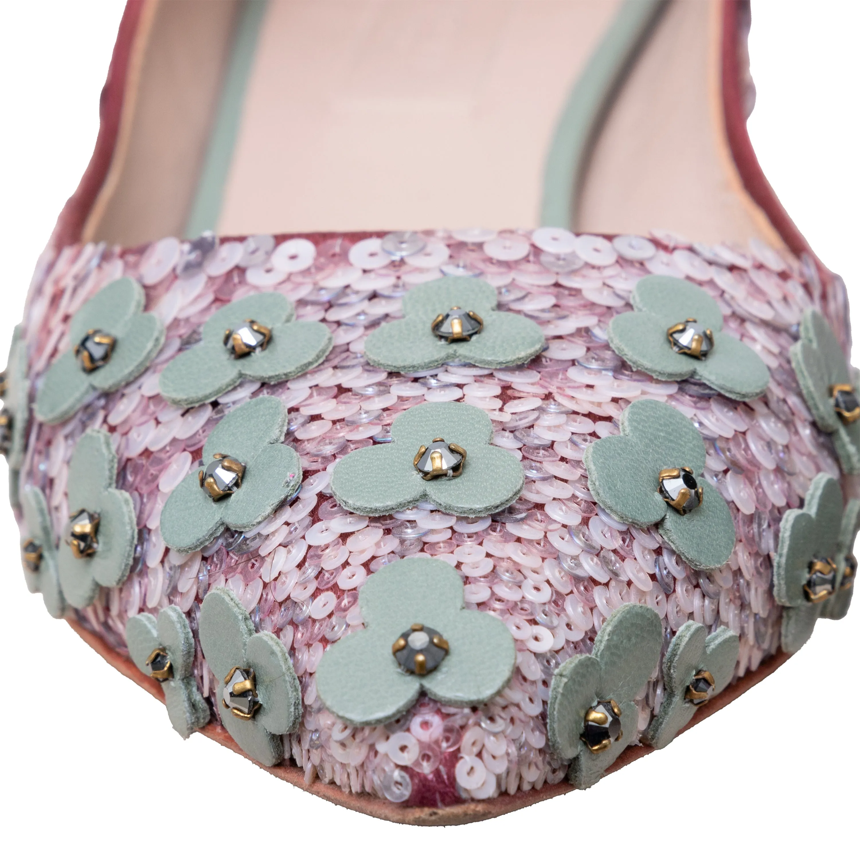 Loewe Flower Bead Embellished Pumps - '20s