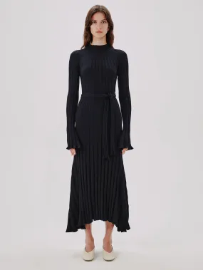 Long Sleeve Rib Flare Dress