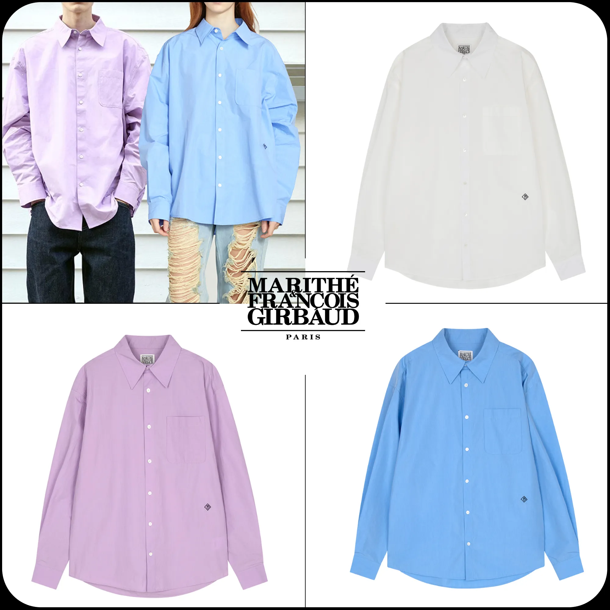 Marithe + Francois Girbaud  |[MARITHE]★RHOMBUS LOGO OVERSIZE SHIRT