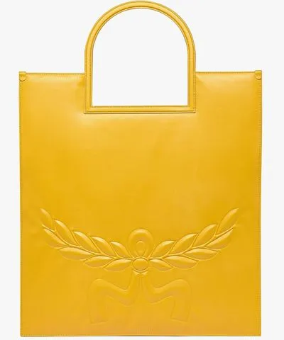 MCM Aren Fold Tote In Mega Laurel Leather