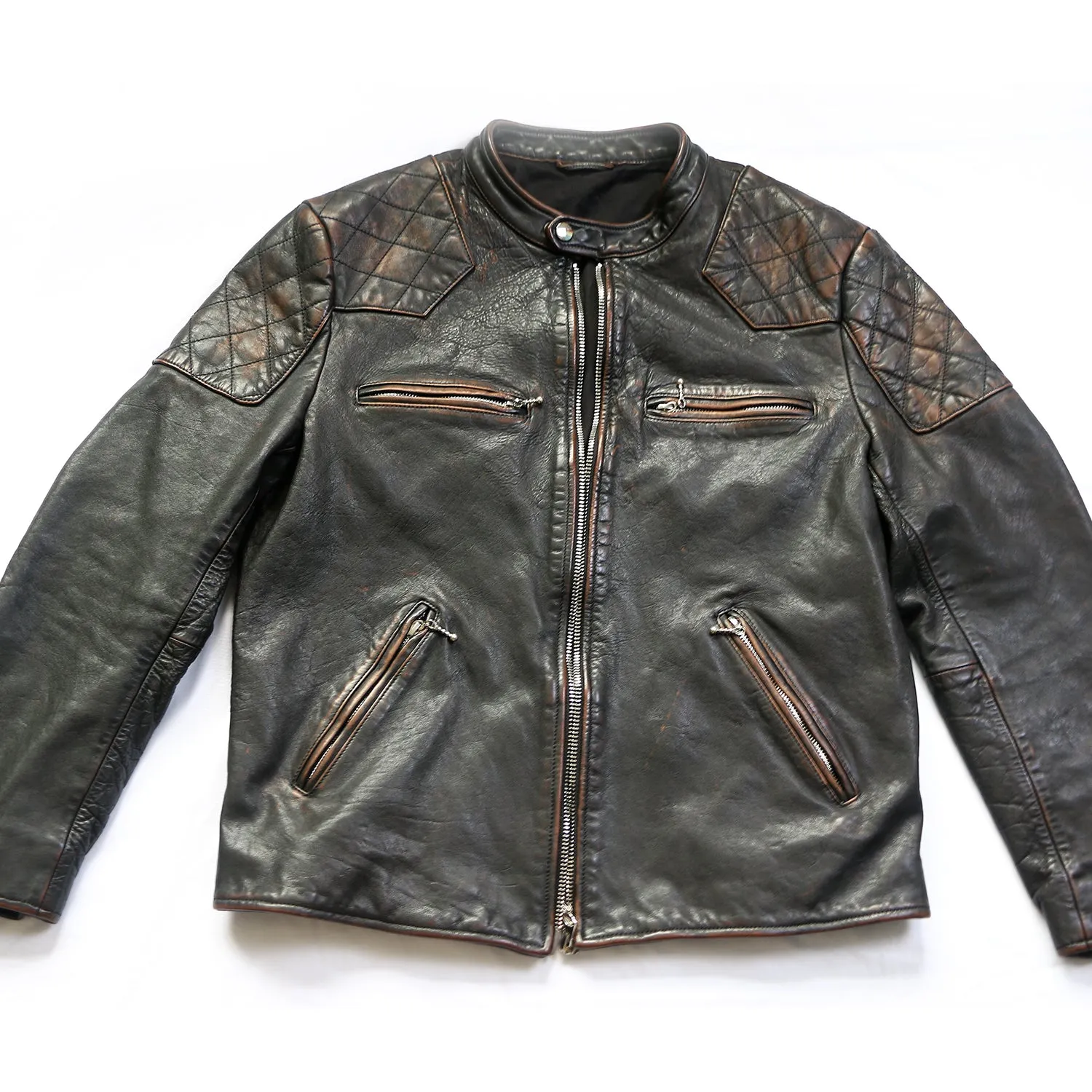 Men's Distressed Brown Coffee Motorcycle Jacket