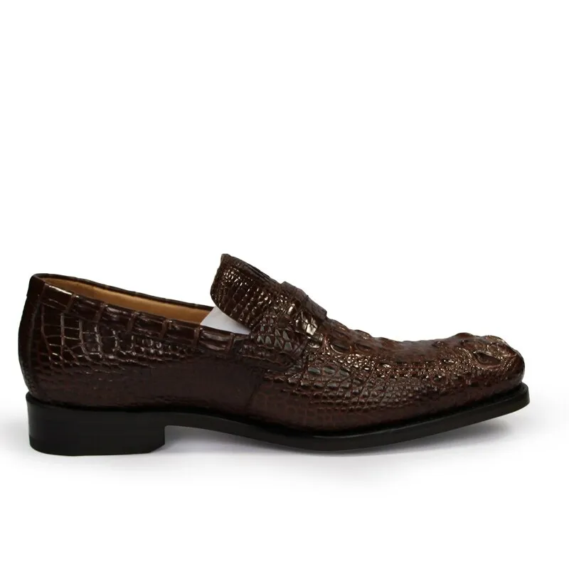 Men's Handmade Crocodile Skin Slip-on Italian Welted Formal Loafers