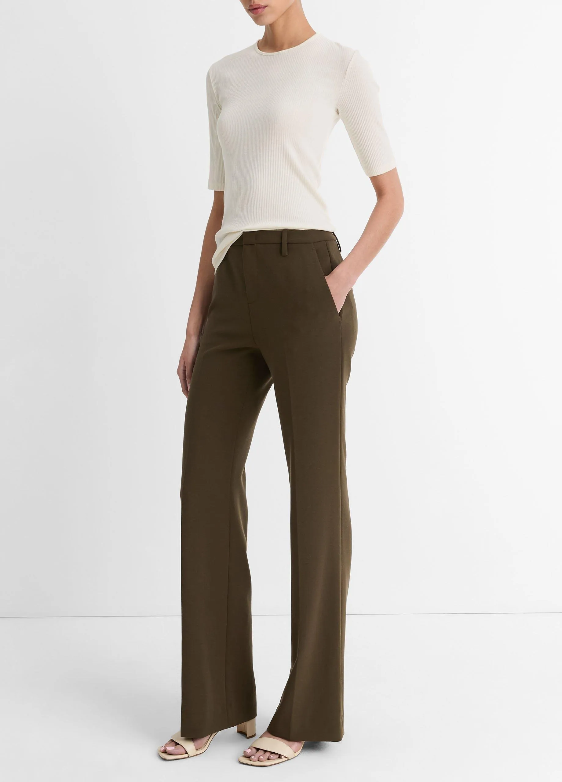 Mid-Rise Tailored Flare Pant