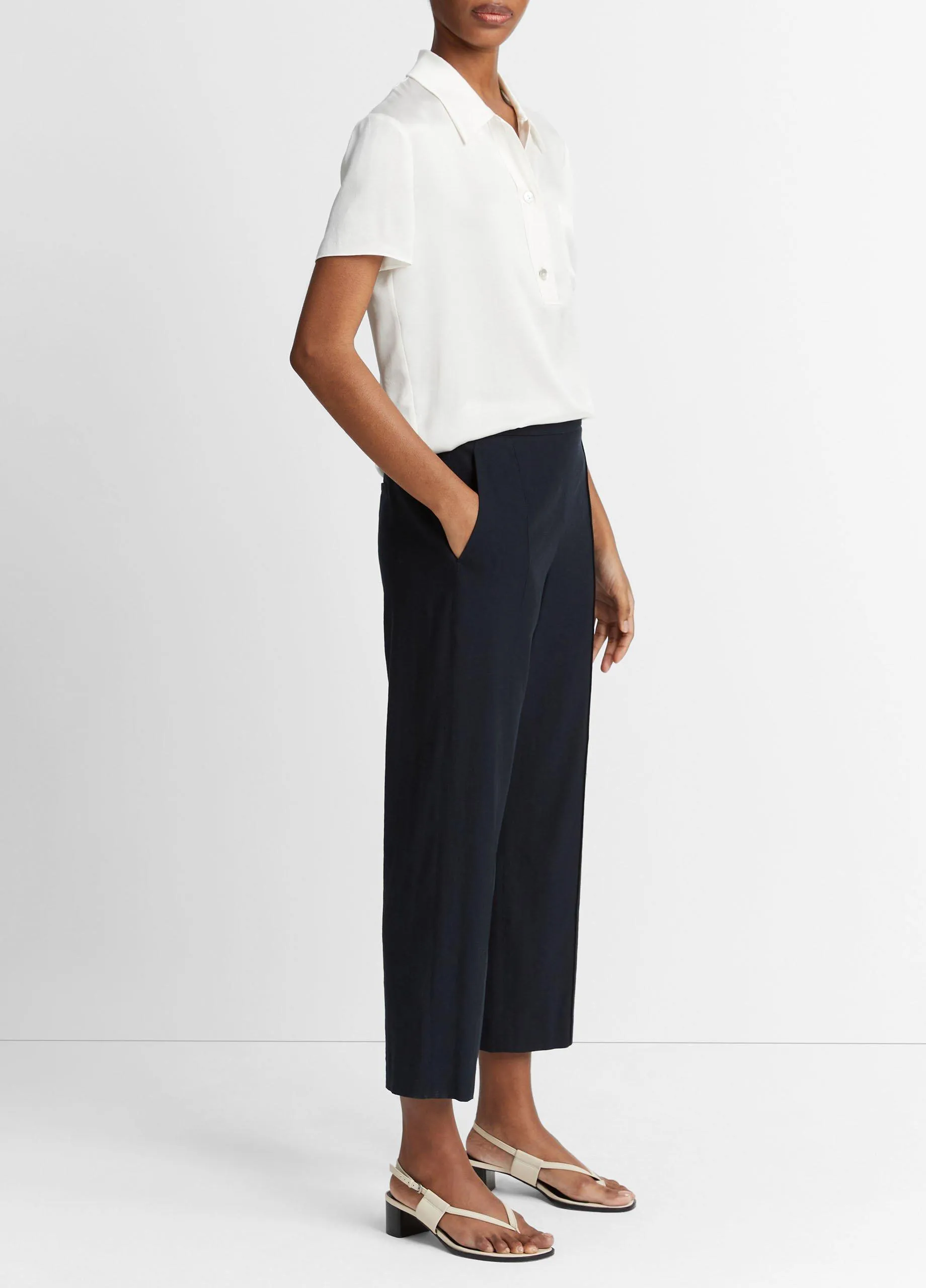 Mid-Rise Tapered Pull-On Pant