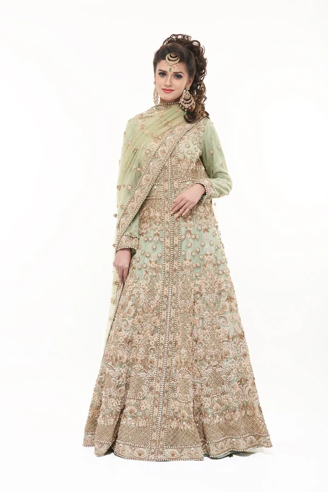 Mint Jacket Lehenga