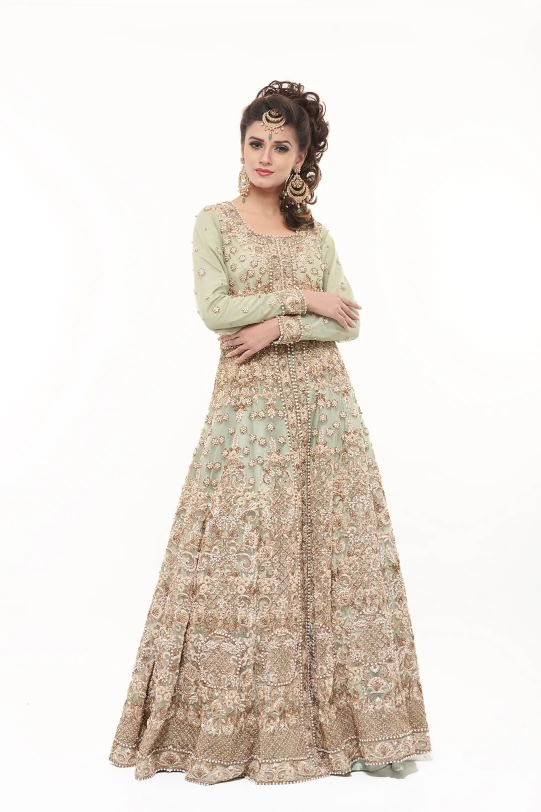 Mint Jacket Lehenga