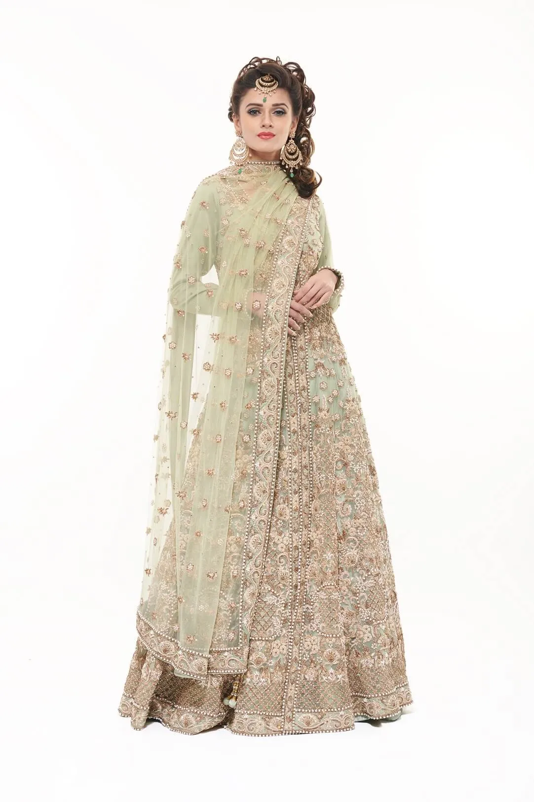 Mint Jacket Lehenga