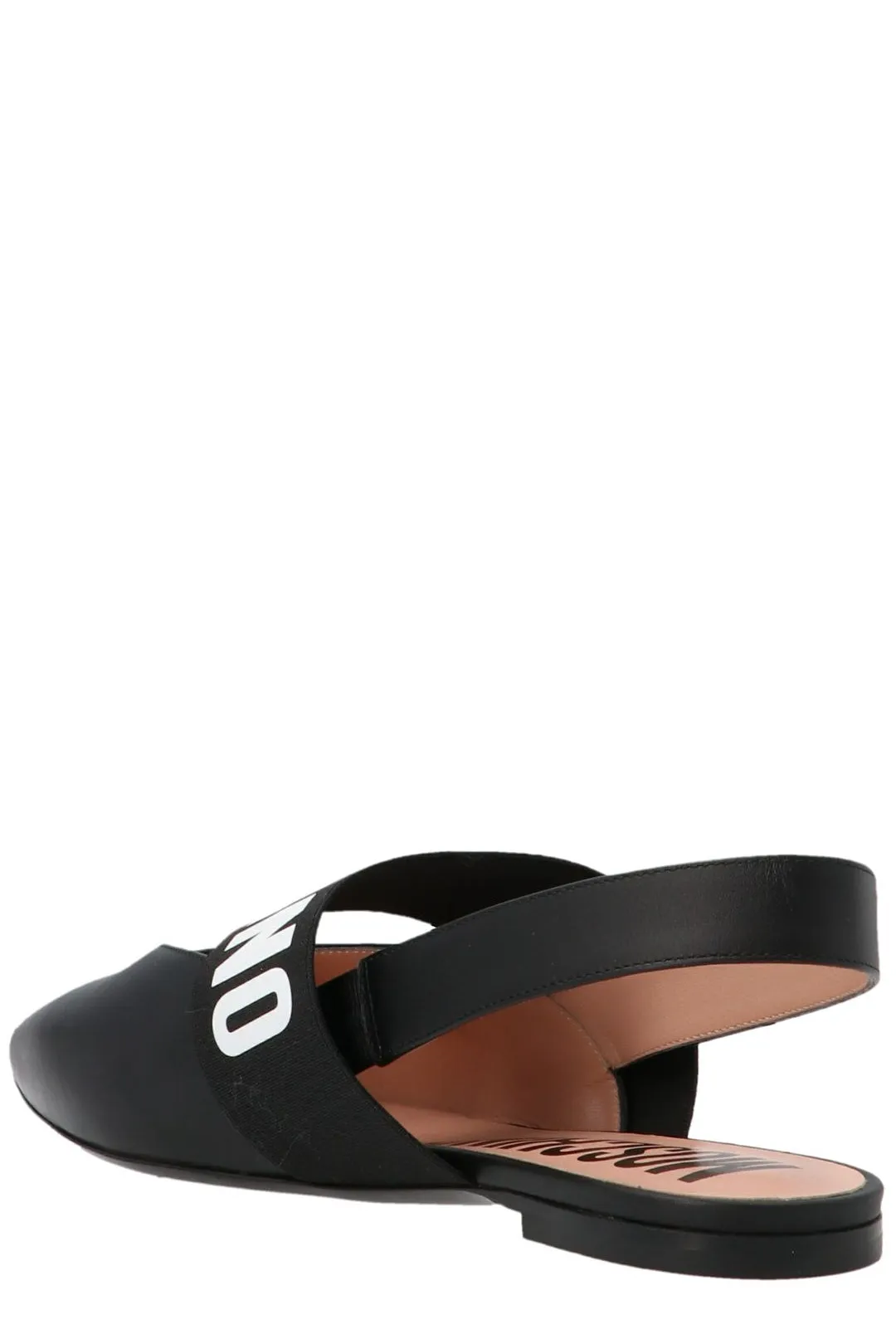 Moschino Logo Band Slingback Mules