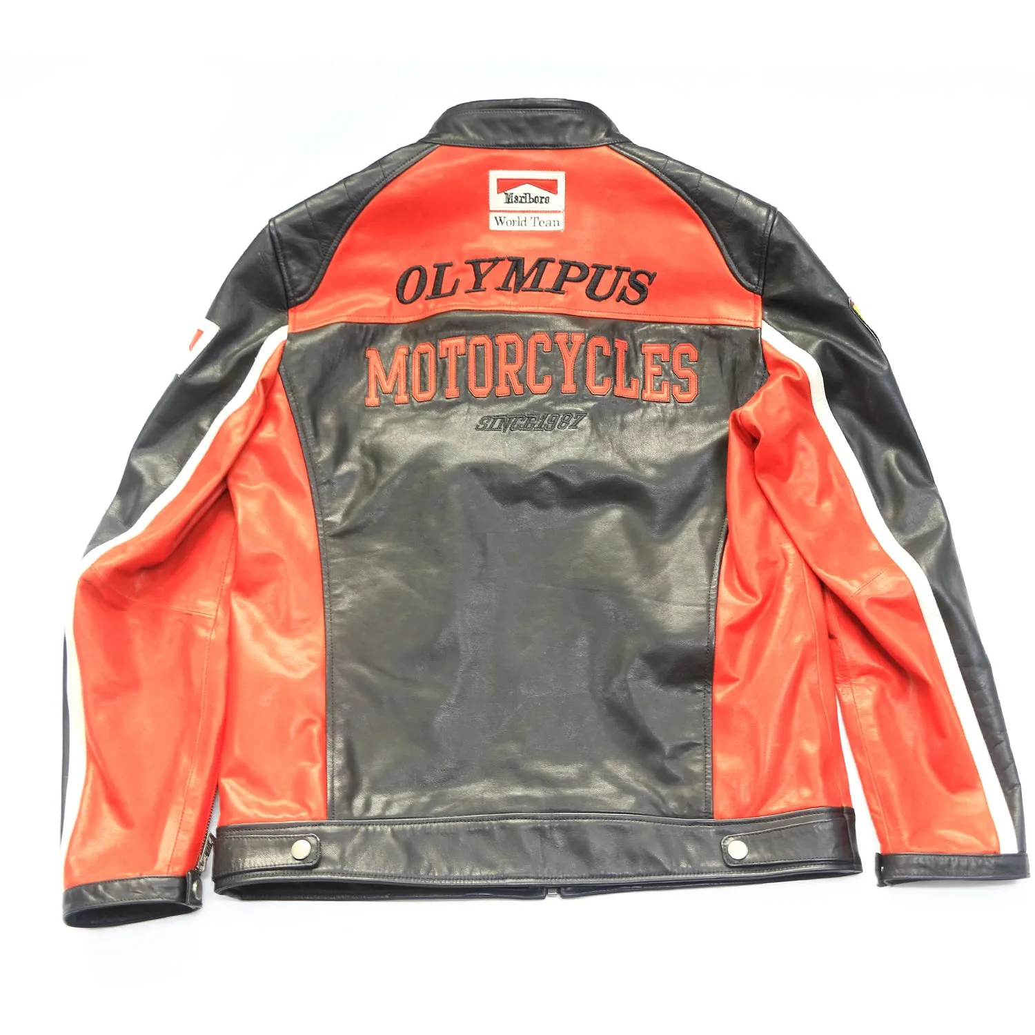 Motorcycle jacket - embroidery f1 leather jacket