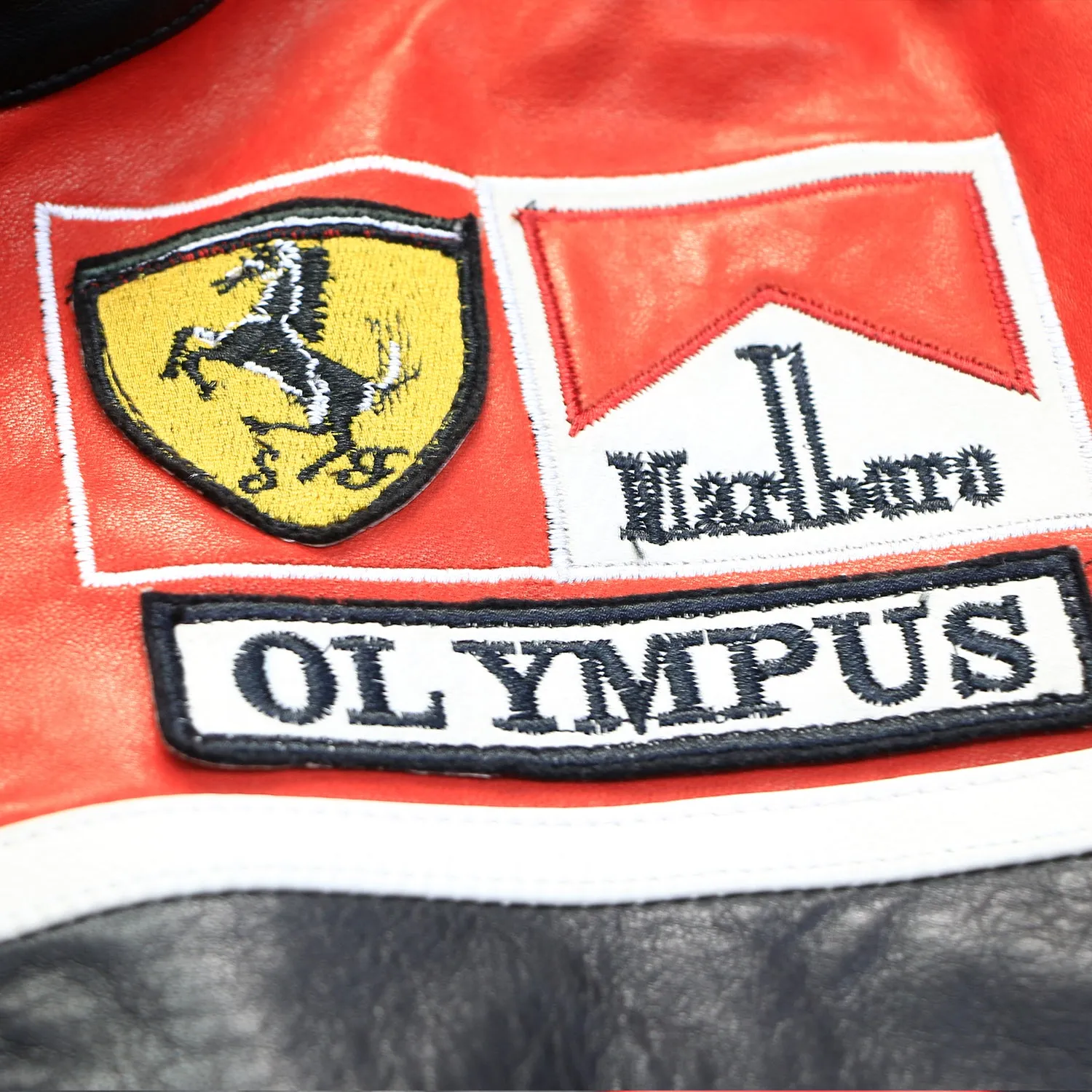 Motorcycle jacket - embroidery f1 leather jacket