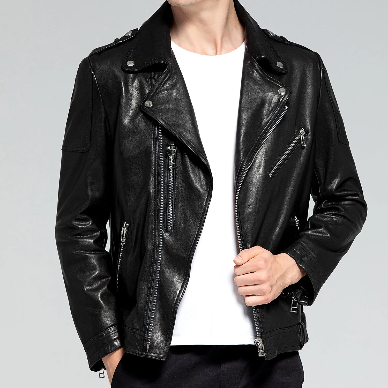 Motorcycle Jacket – Men's Biker Leather Jacket In Black