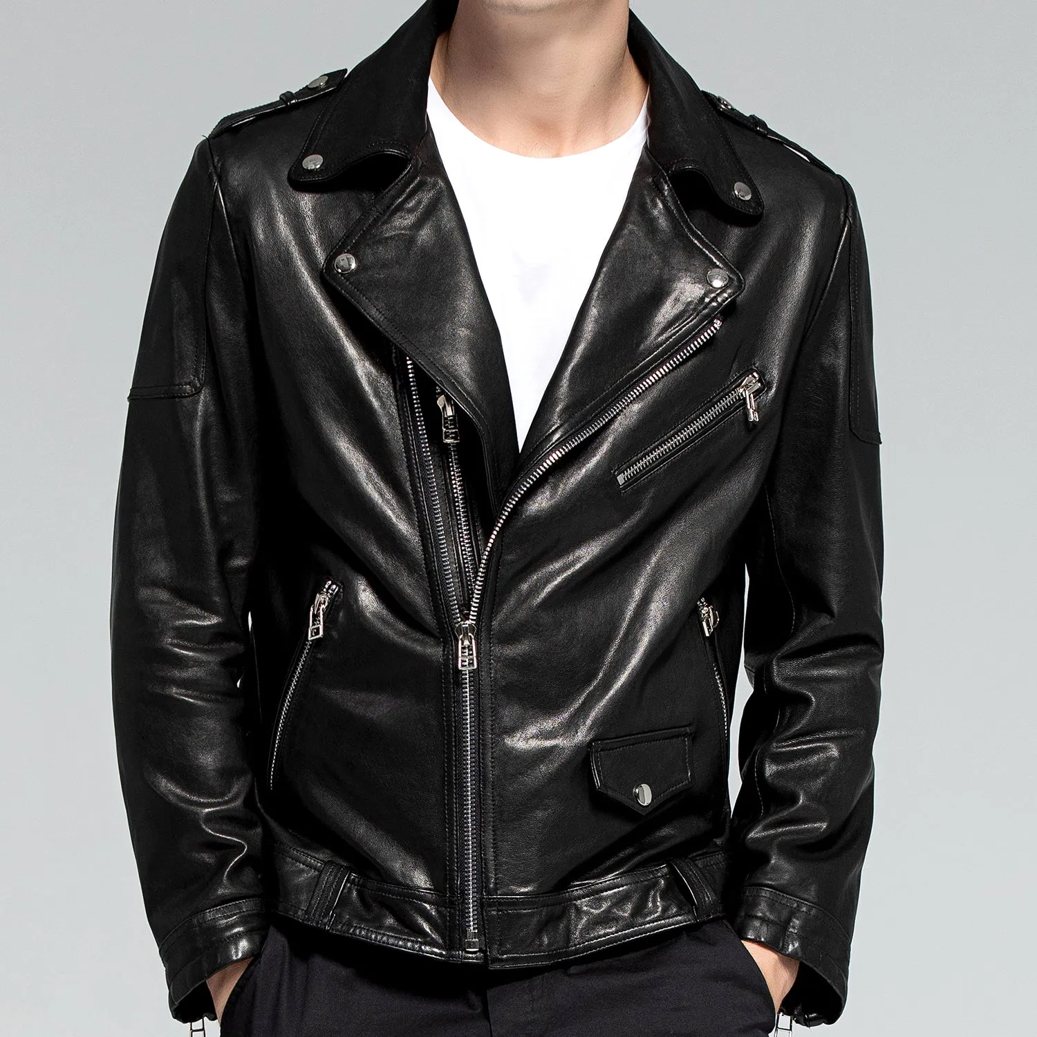 Motorcycle Jacket – Men's Biker Leather Jacket In Black