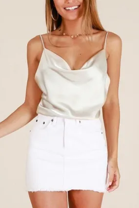 New Satin Camis V Neck Strapless Top