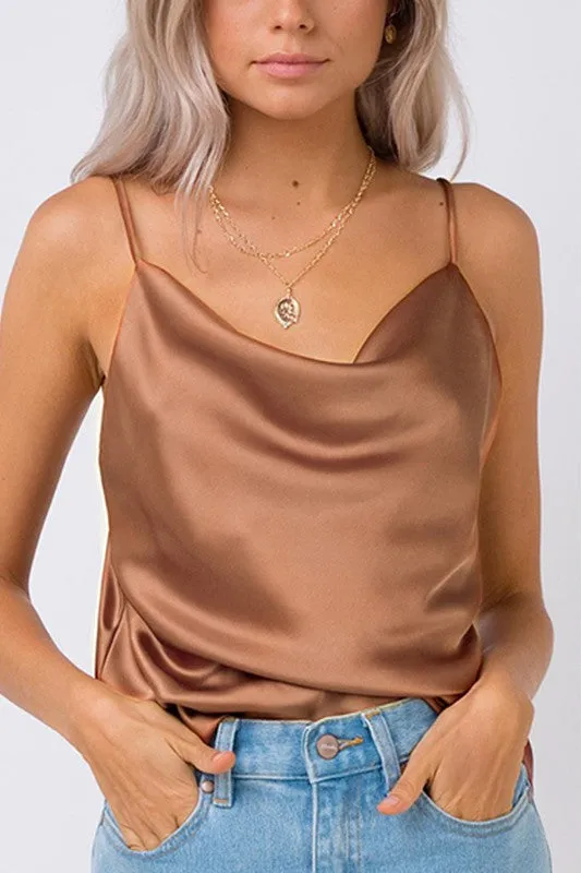 New Satin Camis V Neck Strapless Top