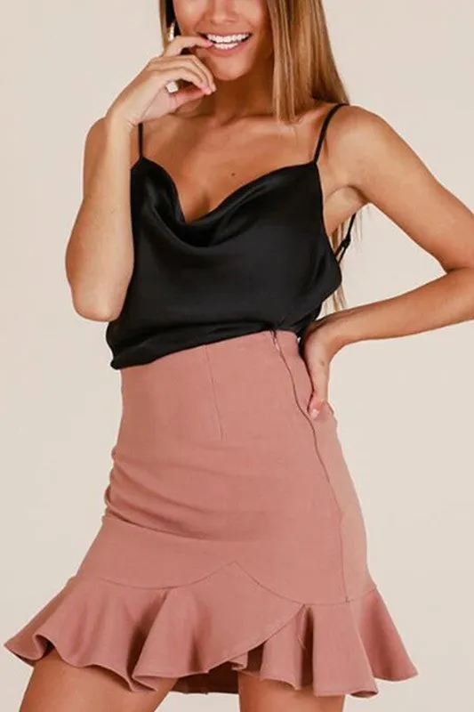 New Satin Camis V Neck Strapless Top