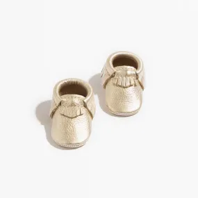 Newborn Platinum Moccasin Baby Shoe