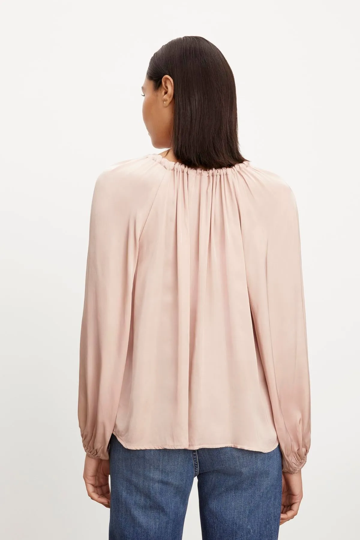 NORIA SATIN PEASANT TOP