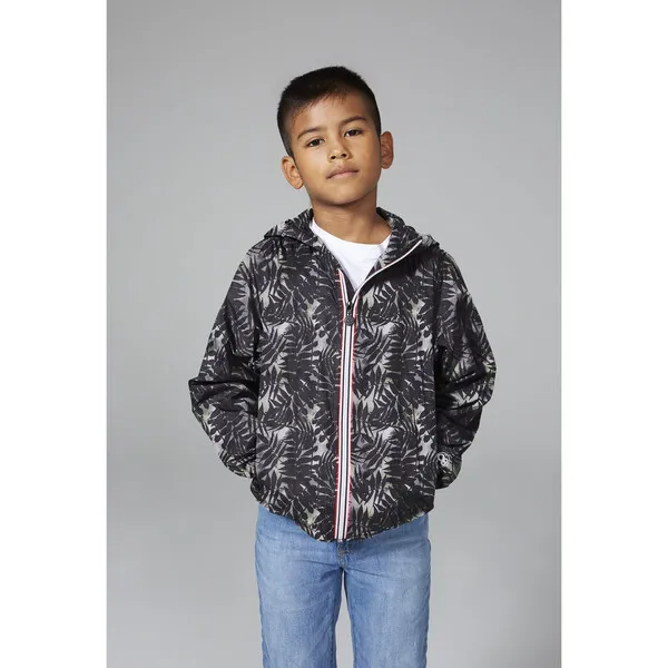 O8 Lifestyle Sam Print Packable Rain Jacket, Palm Print