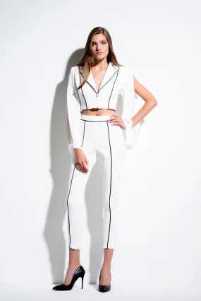 Open Back Viscose Crop Top Jacket and Pant