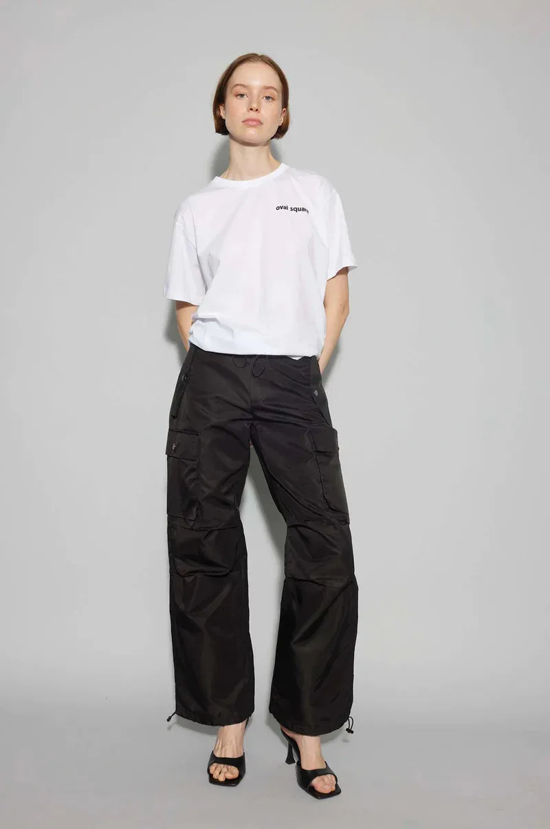 Oval Square Shine Pants - Black