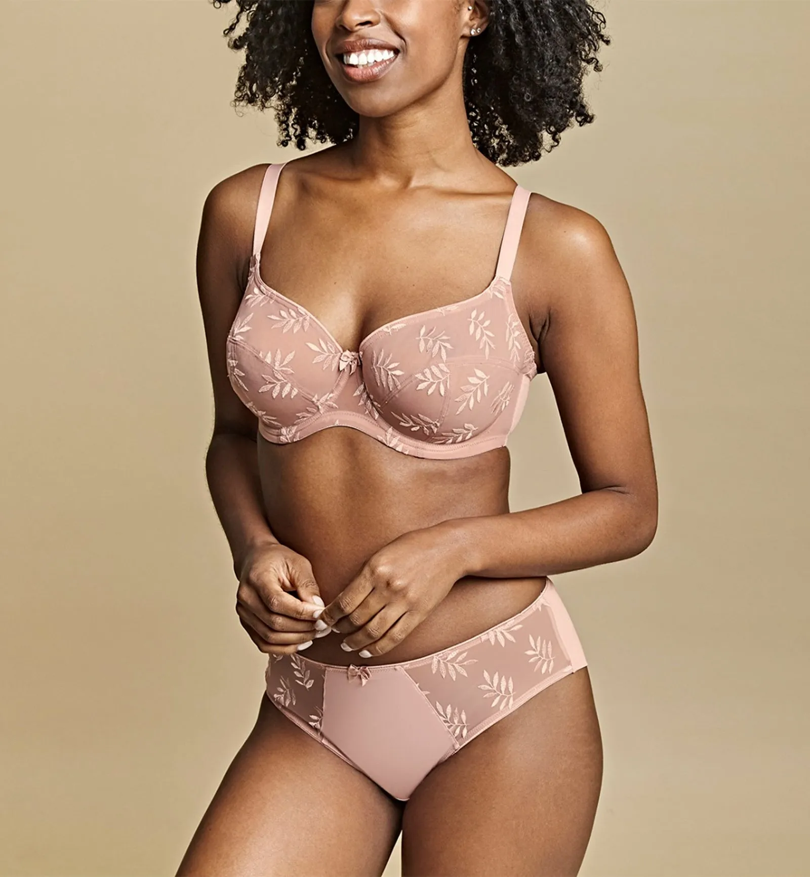 Panache Tango Matching Brief (9073) - Rose Dust